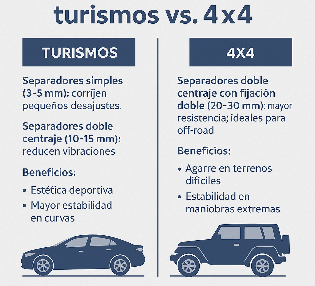 Diferencias llantas y separadores